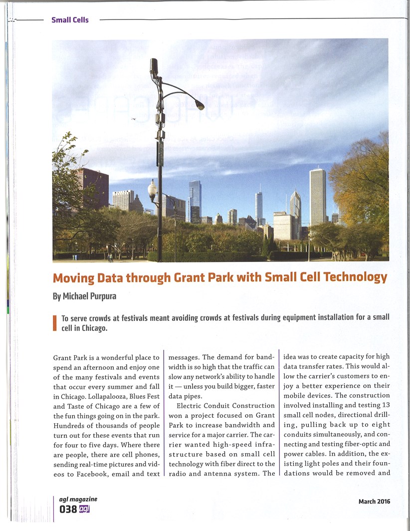 AGL Magazine Publishes Small Cell Article Electric Conduit